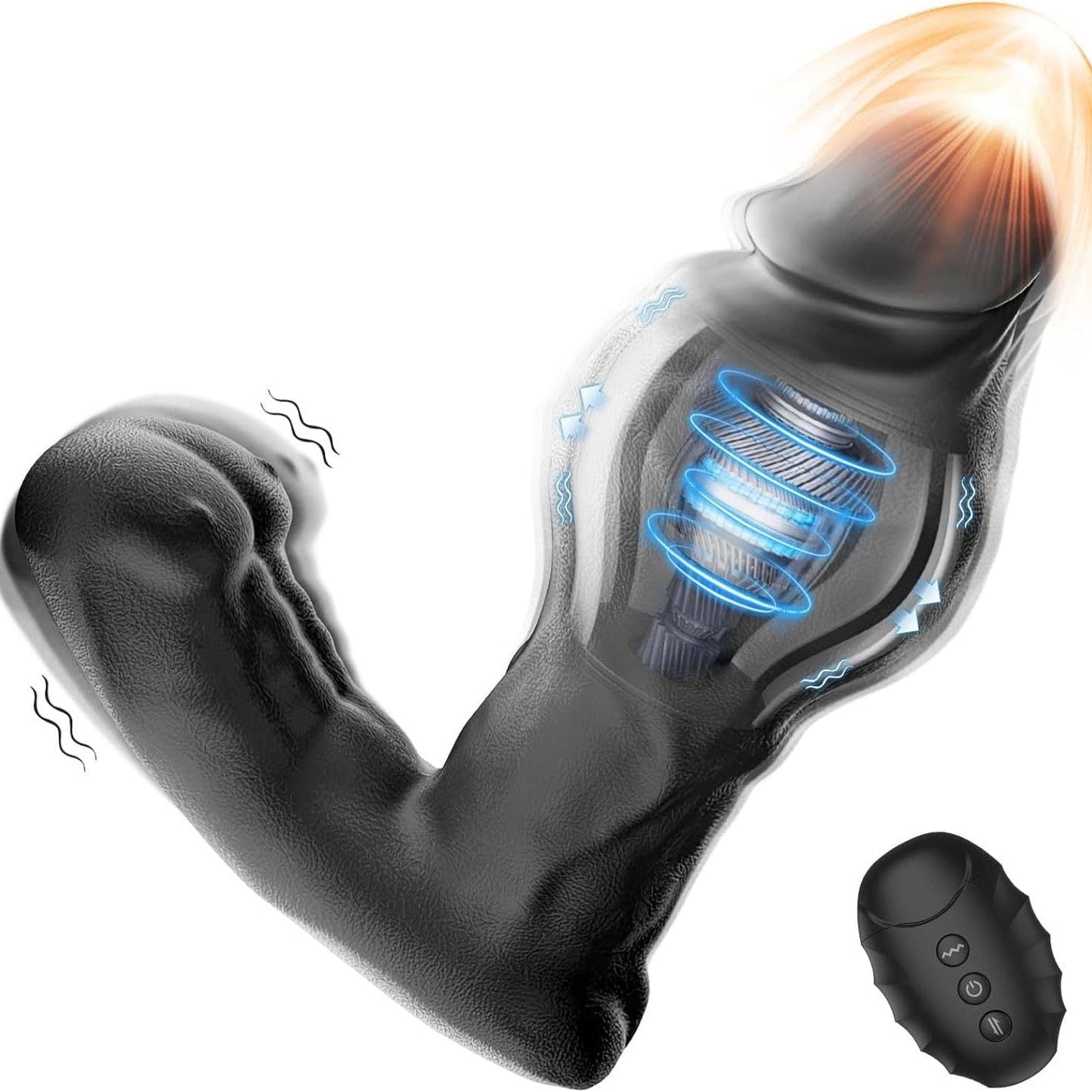 Realistic Expanding Vibrating Thrusting Prostate Massager with remote control