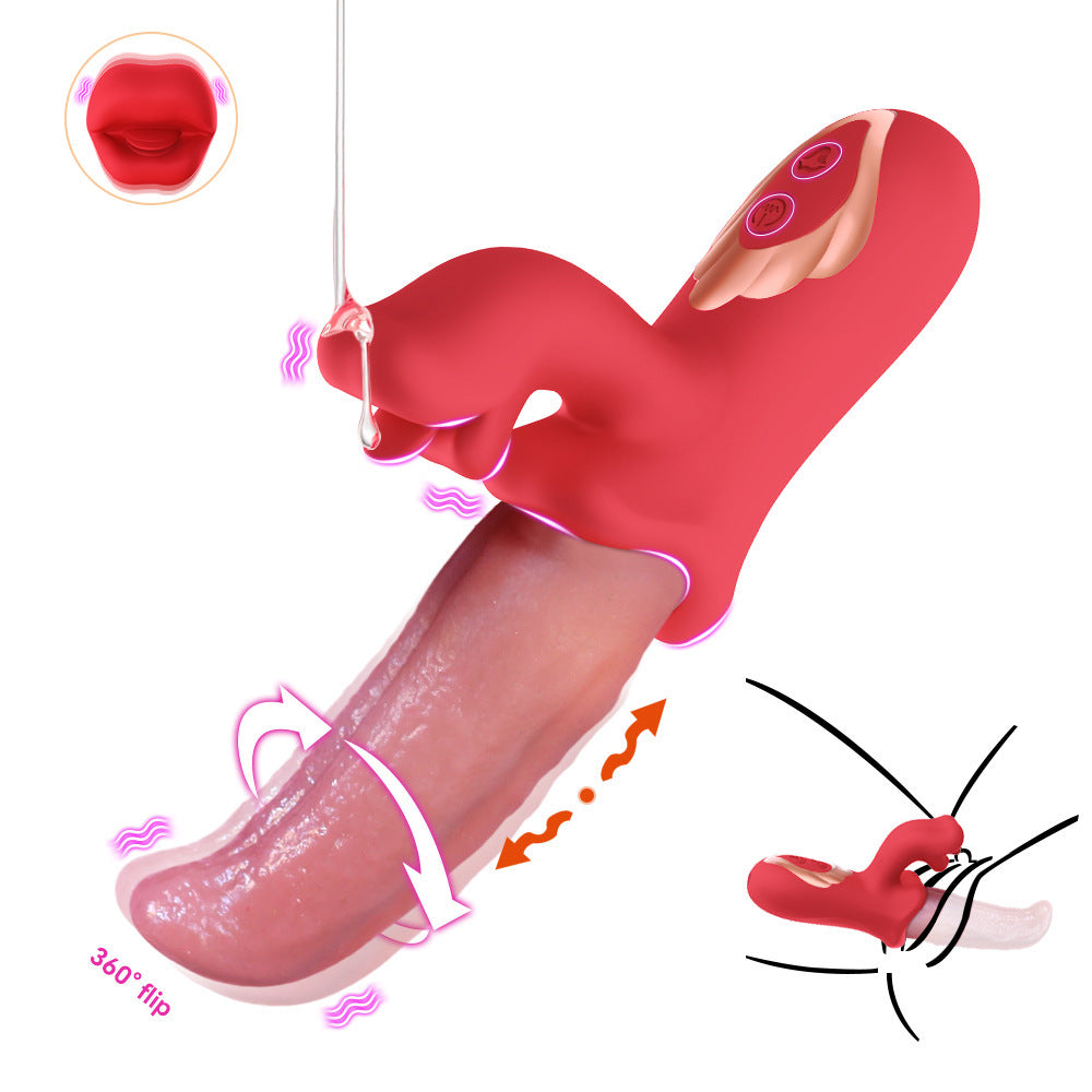 Realistic Tongue Licking Swinging G-spot Vibrator