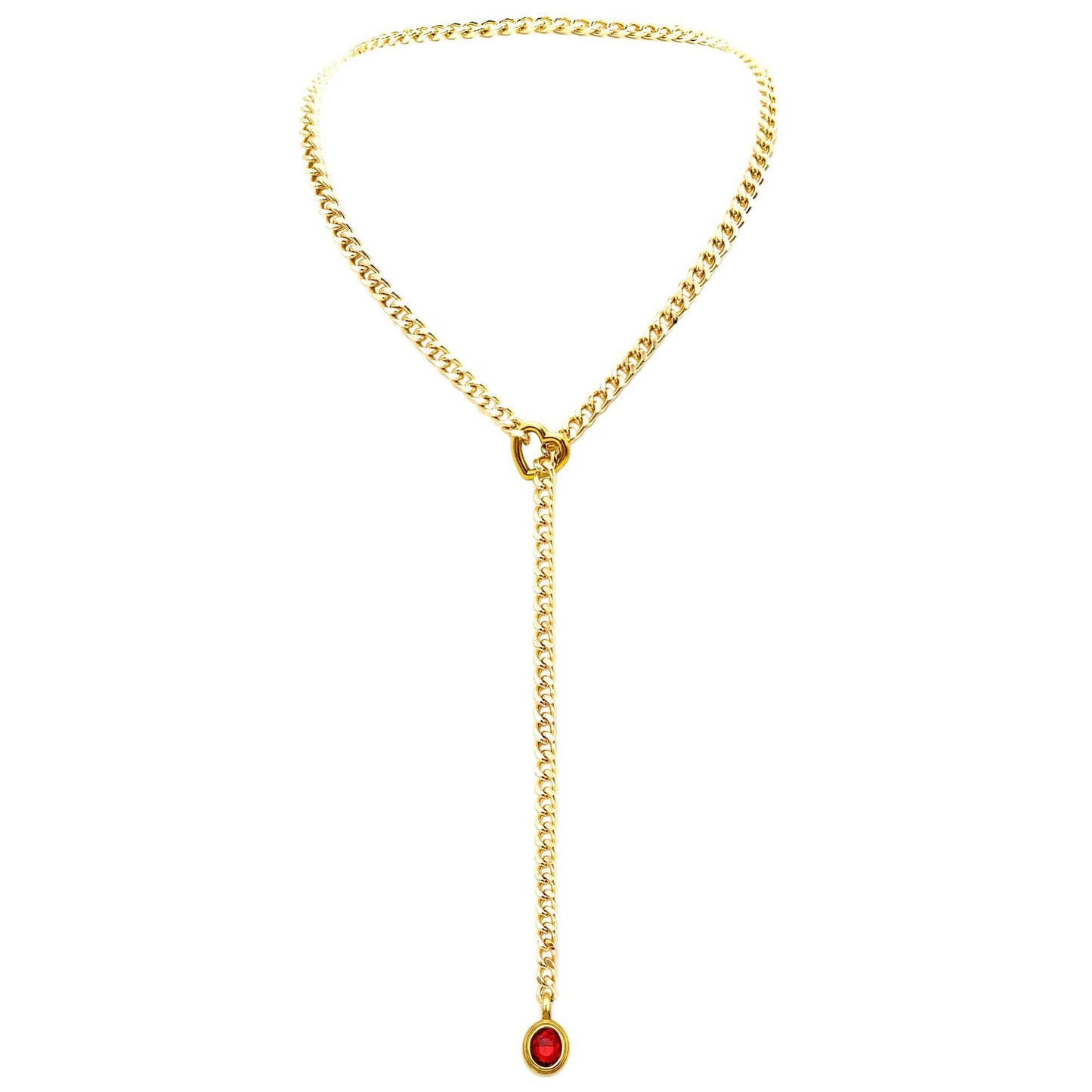 Heart Crystal O-ring Slip Chain