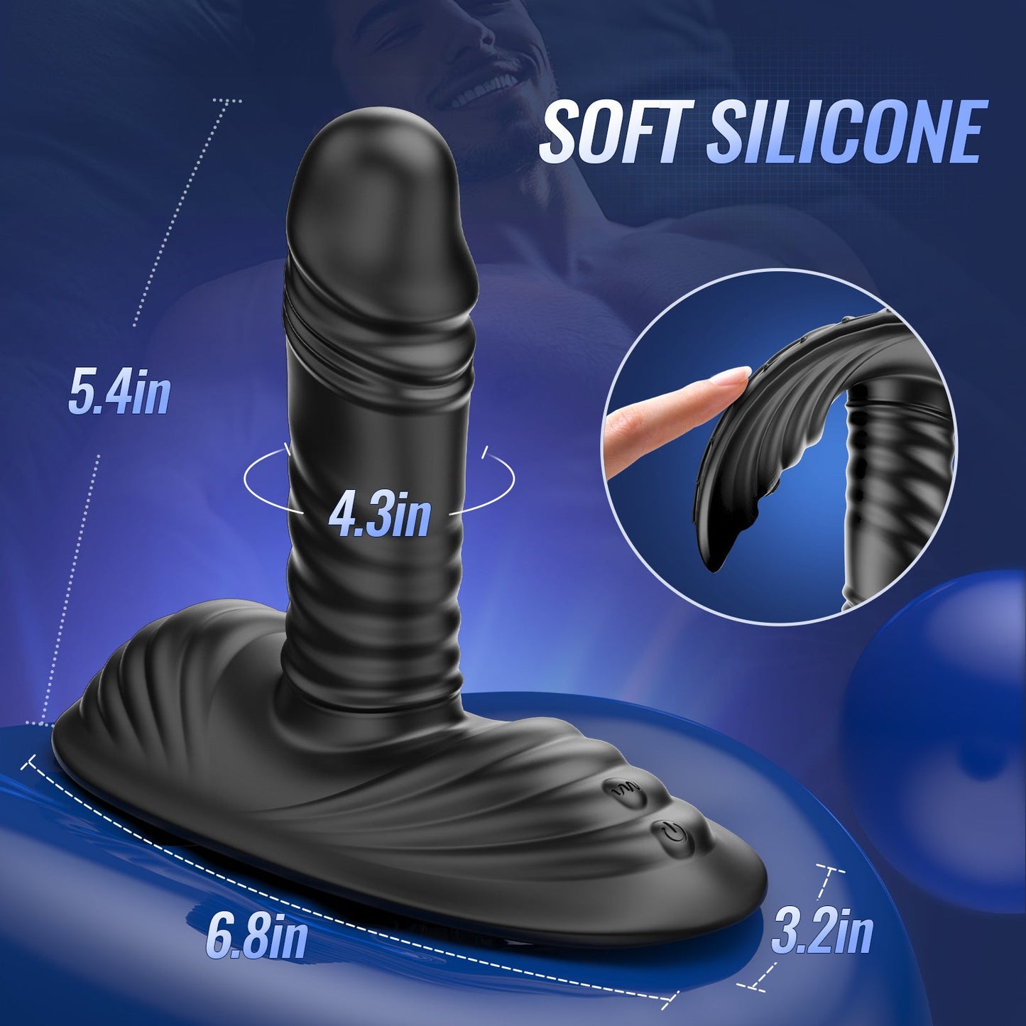 Upgraded Thrusting Sit And Ride Anal G Spot Double Vibrator With Remote