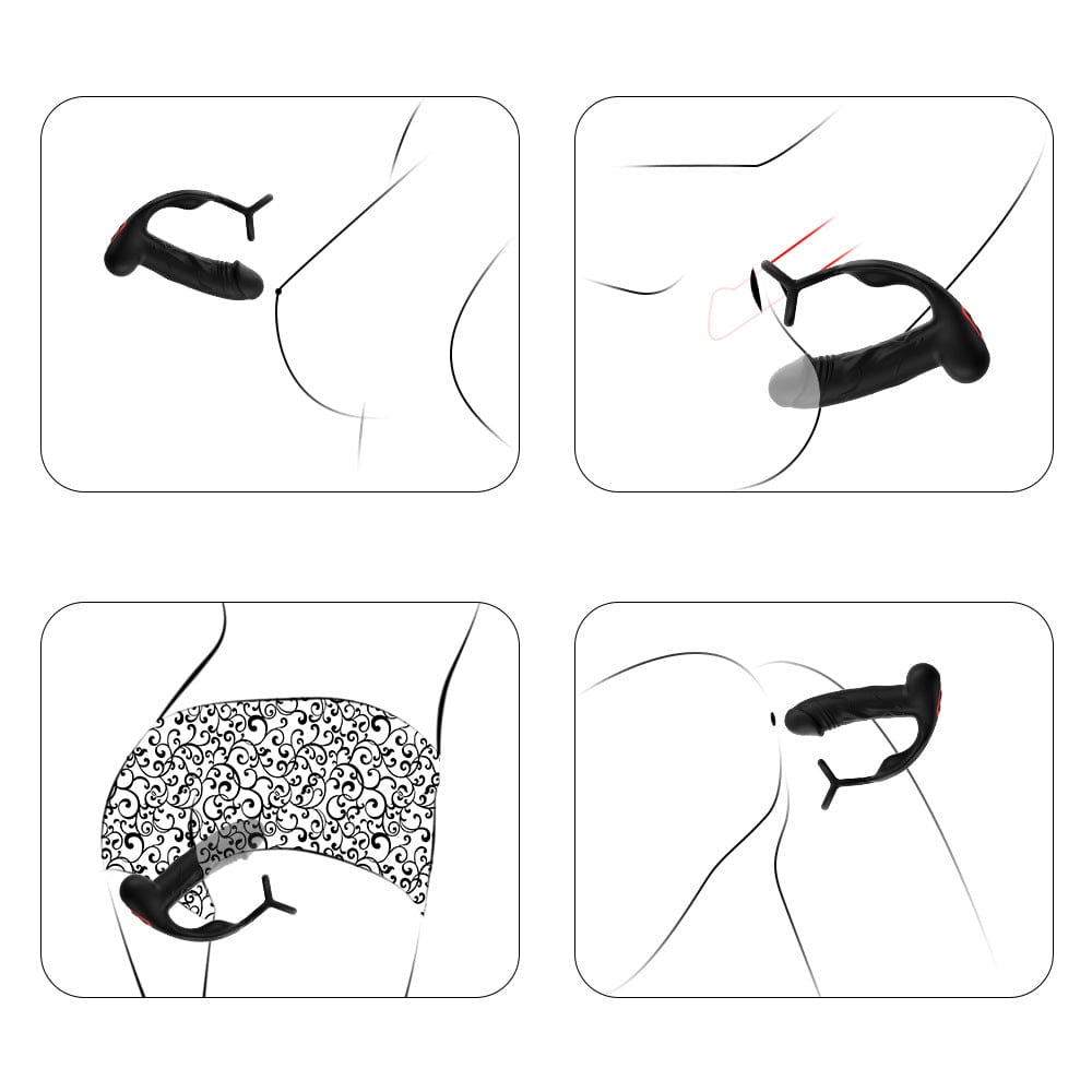 Triple Rings Vibrating Prostate Massager realistic dildo With Remote Control