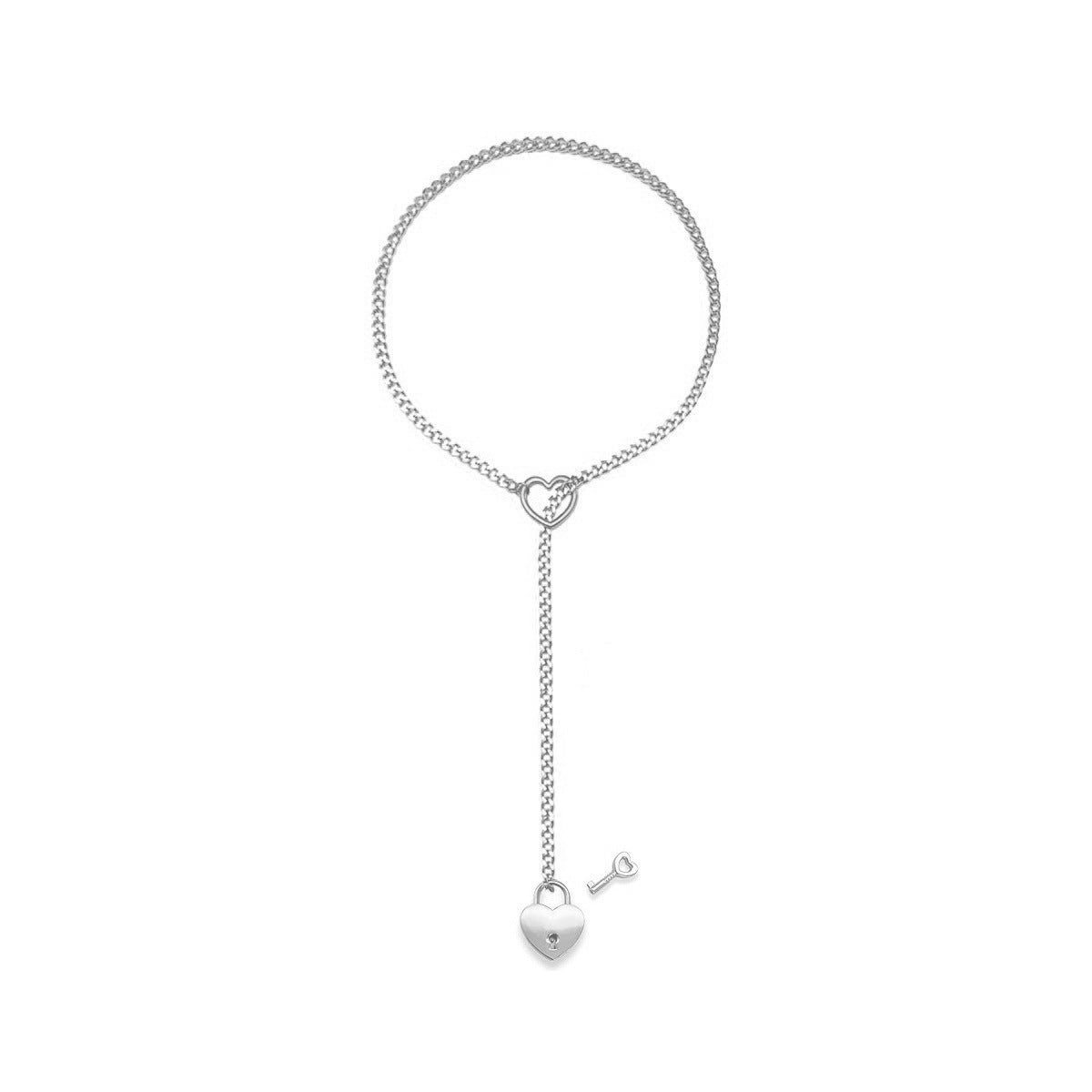 Heart O-Ring Lock & Key Slip Chain