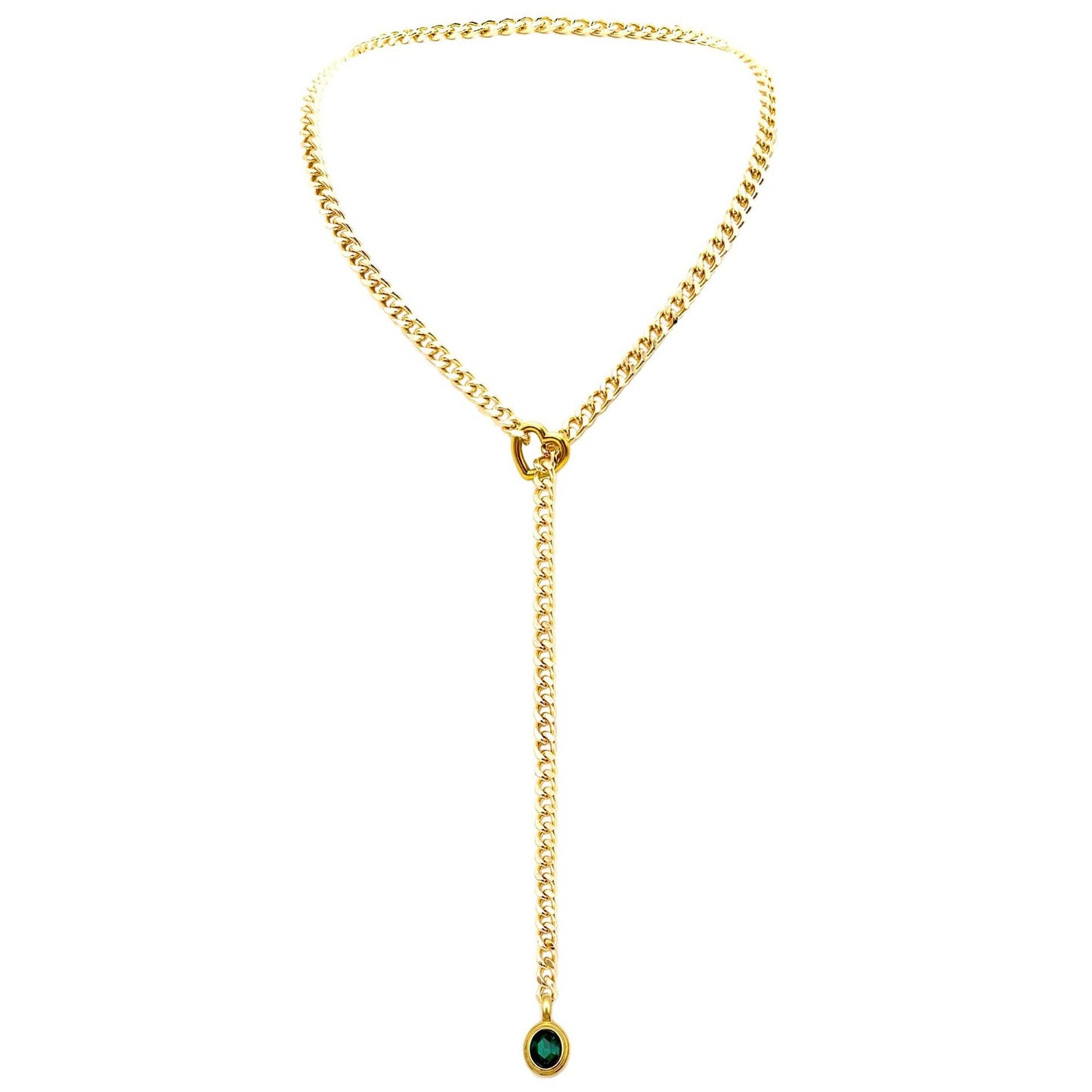 Heart Crystal O-ring Slip Chain