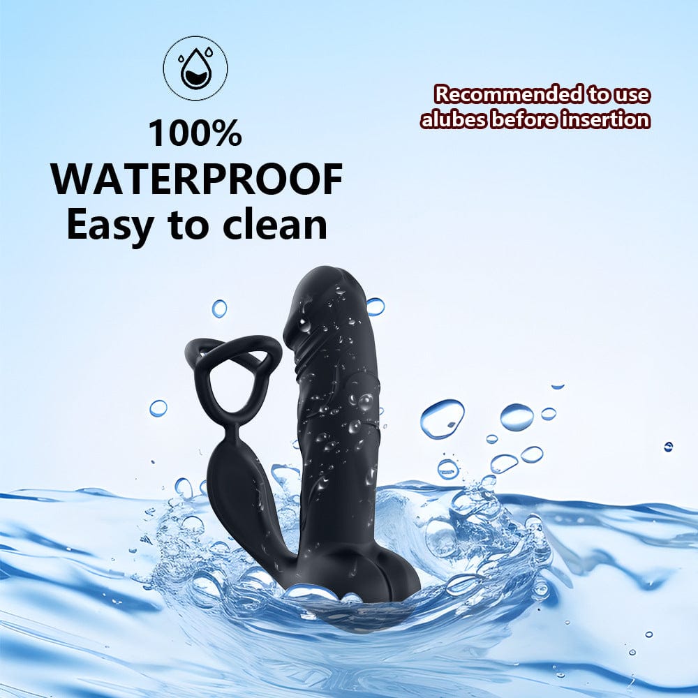 Triple Rings Vibrating Prostate Massager realistic dildo With Remote Control