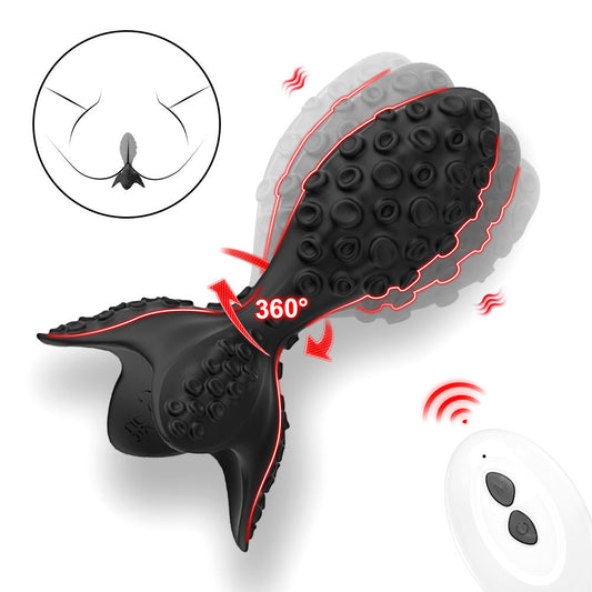 Convex Rotation Vibrating Prostate Butt Plug With Remote Control