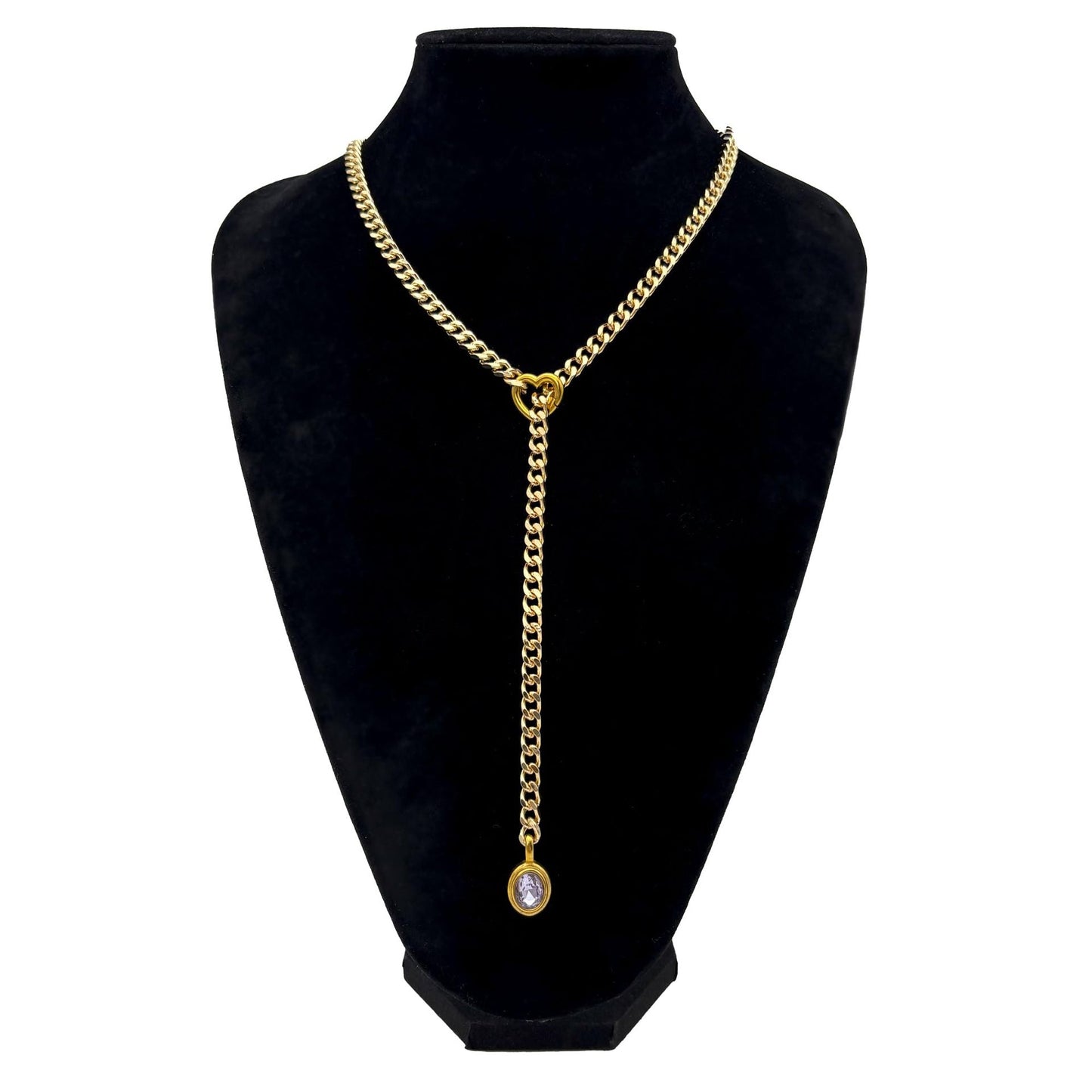 Heart Crystal O-ring Slip Chain