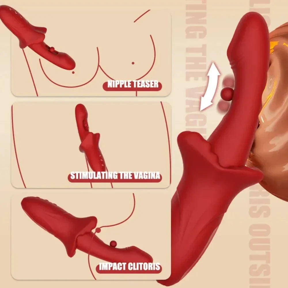 2 In 1 Realistic Lip Slipping G Spot Vibrator
