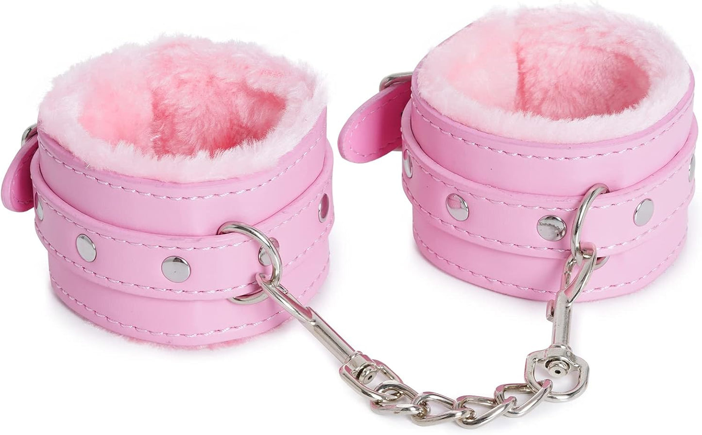 【Free Gift】BDSM Adjustable Plush Handcuffs Ankle Bracelets Restraint Set Sex Toy