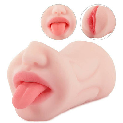 1.06Lb Pocket Pussy Realistic Mouth with 3D Teeth and Tongue male stroker
