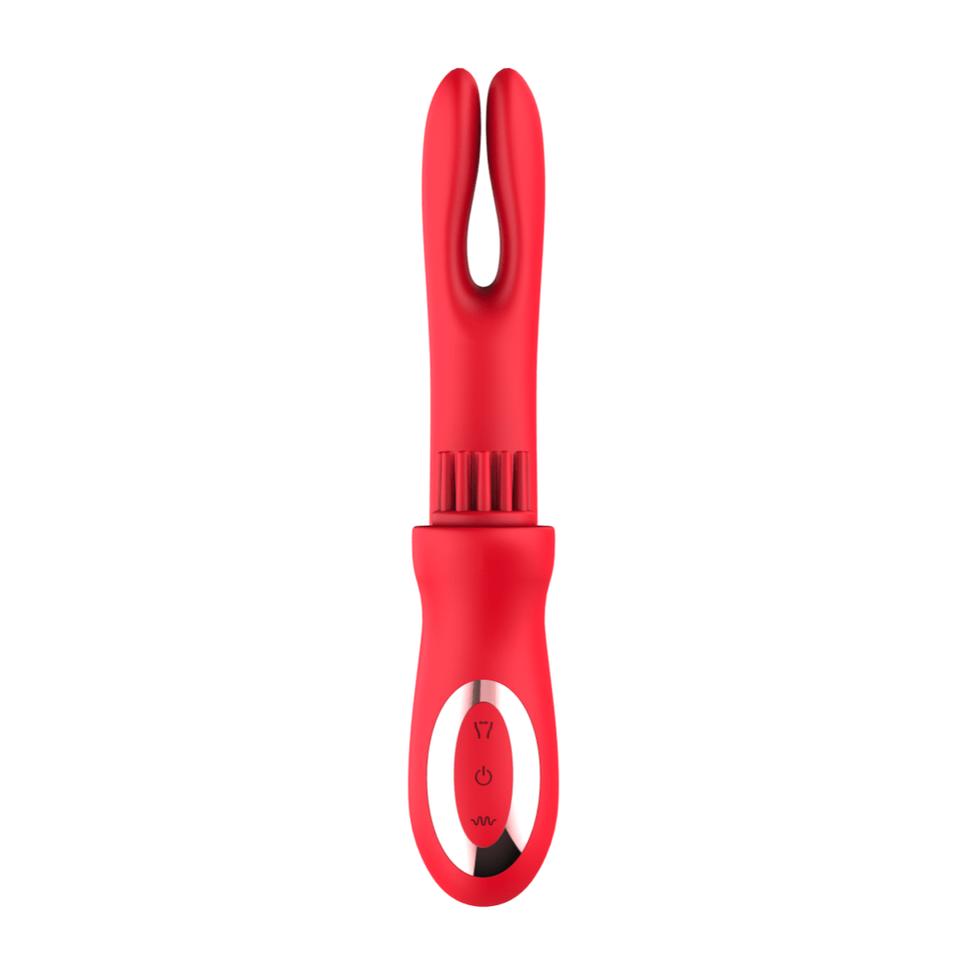 3 In 1 Clit Tickling G Spot Wiggling Dildo Vibrator
