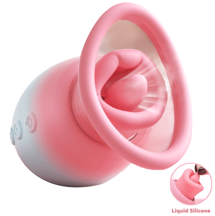 4 IN 1 Rose Sex Toy Adult Toys Licking Vibrater with 10 Mouth Kissing Vibrations