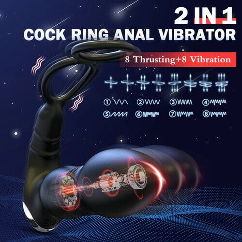 Double Lock Ring Sperm Prostate Massager Remote Control Anal Plug