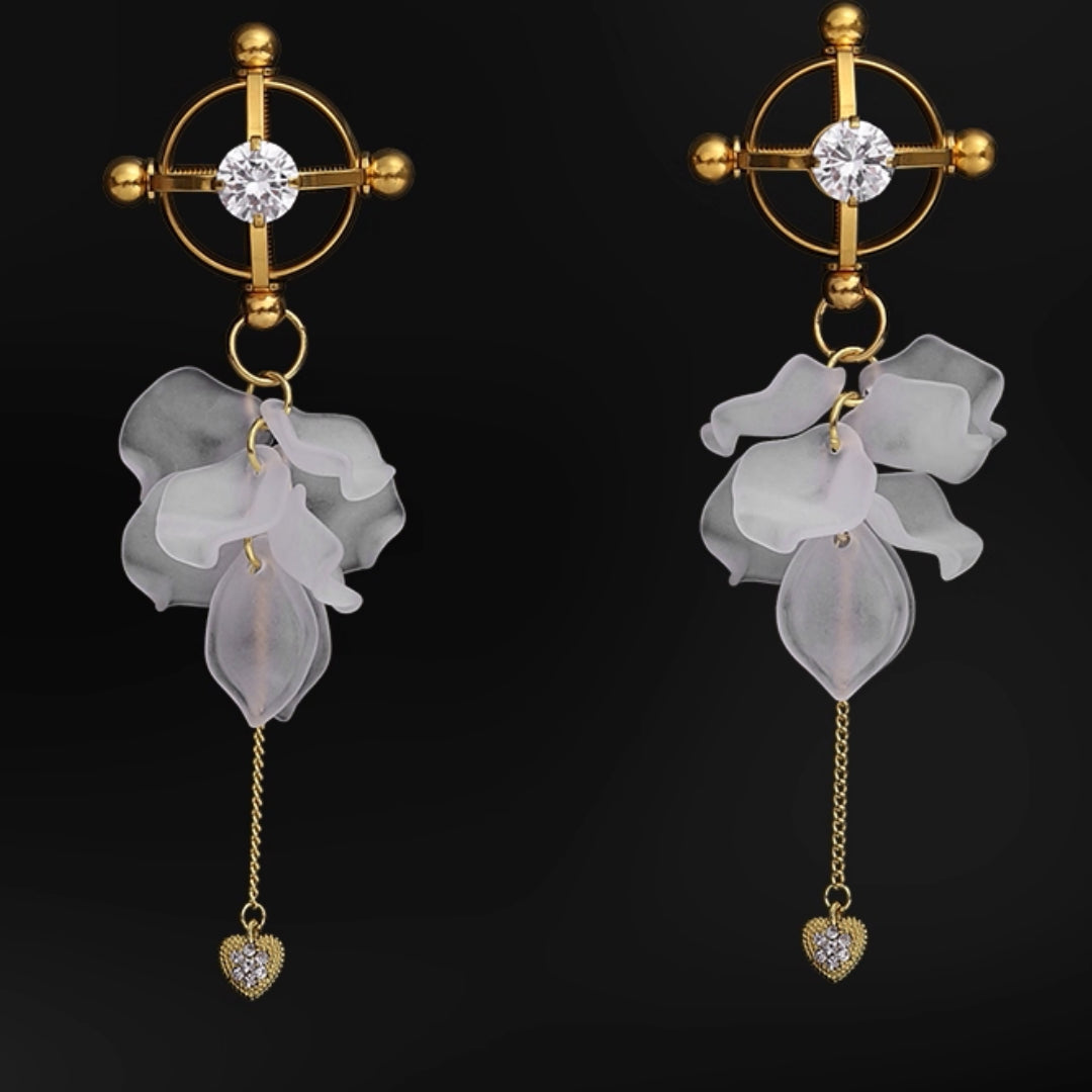 BDSM Petal Heart Cross Nipple Clamps