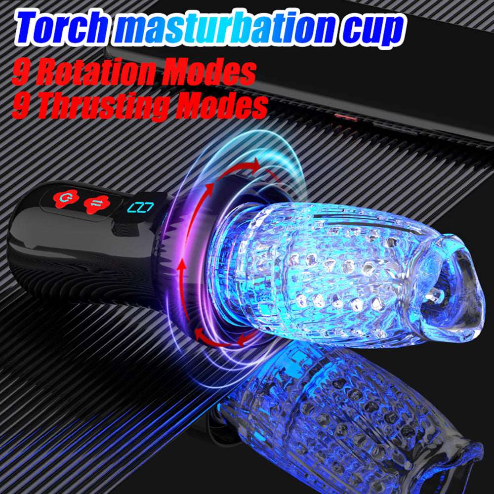 Gawk Gawk 6000 4.0 Version Torch 9 *9 Thrusting Rotating Penis Stroker Male Rose Toy