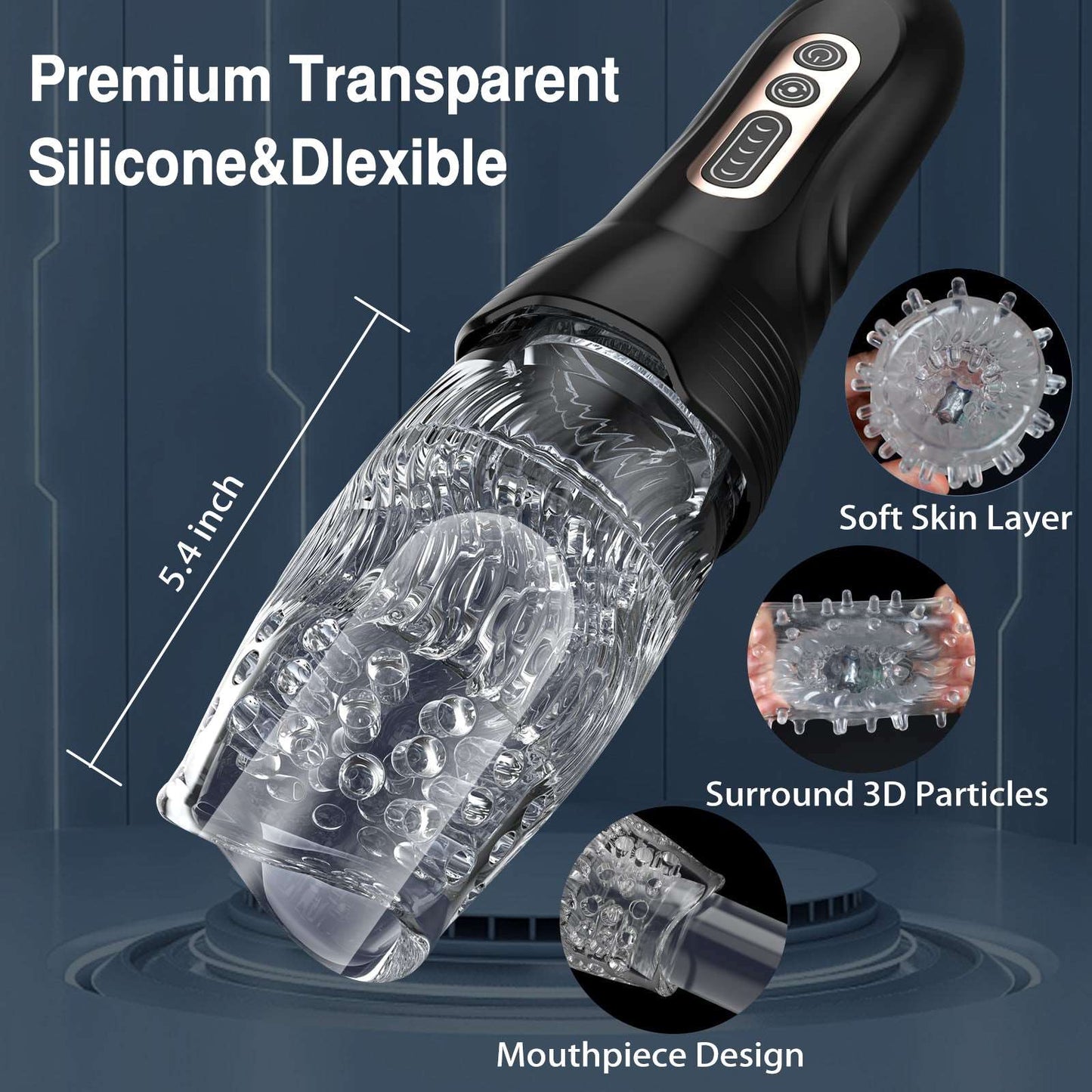 3.0バージョン 男性向けローズ型突き出し回転振動オーラルセックス自慰カップ