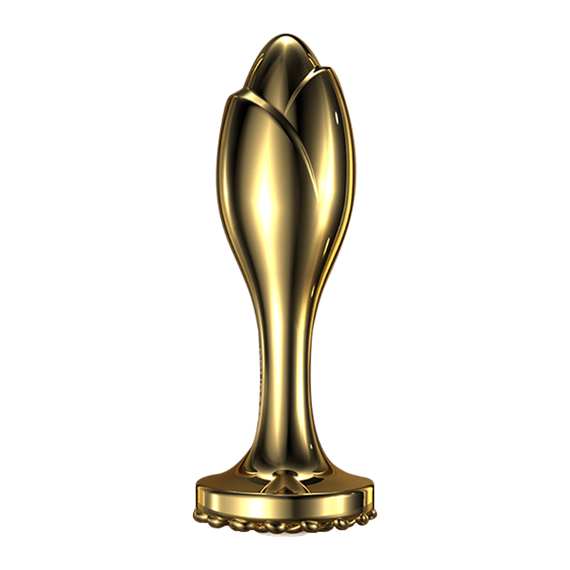 Pearl Rose Anal Plug Gold Stainless Steel