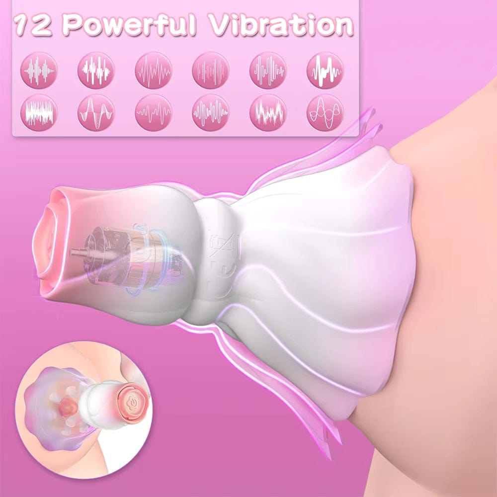 YEAIN Rose Nipple Stimulation Vibrators Manual Sucking Teasing Nipple Toy (A Pair)