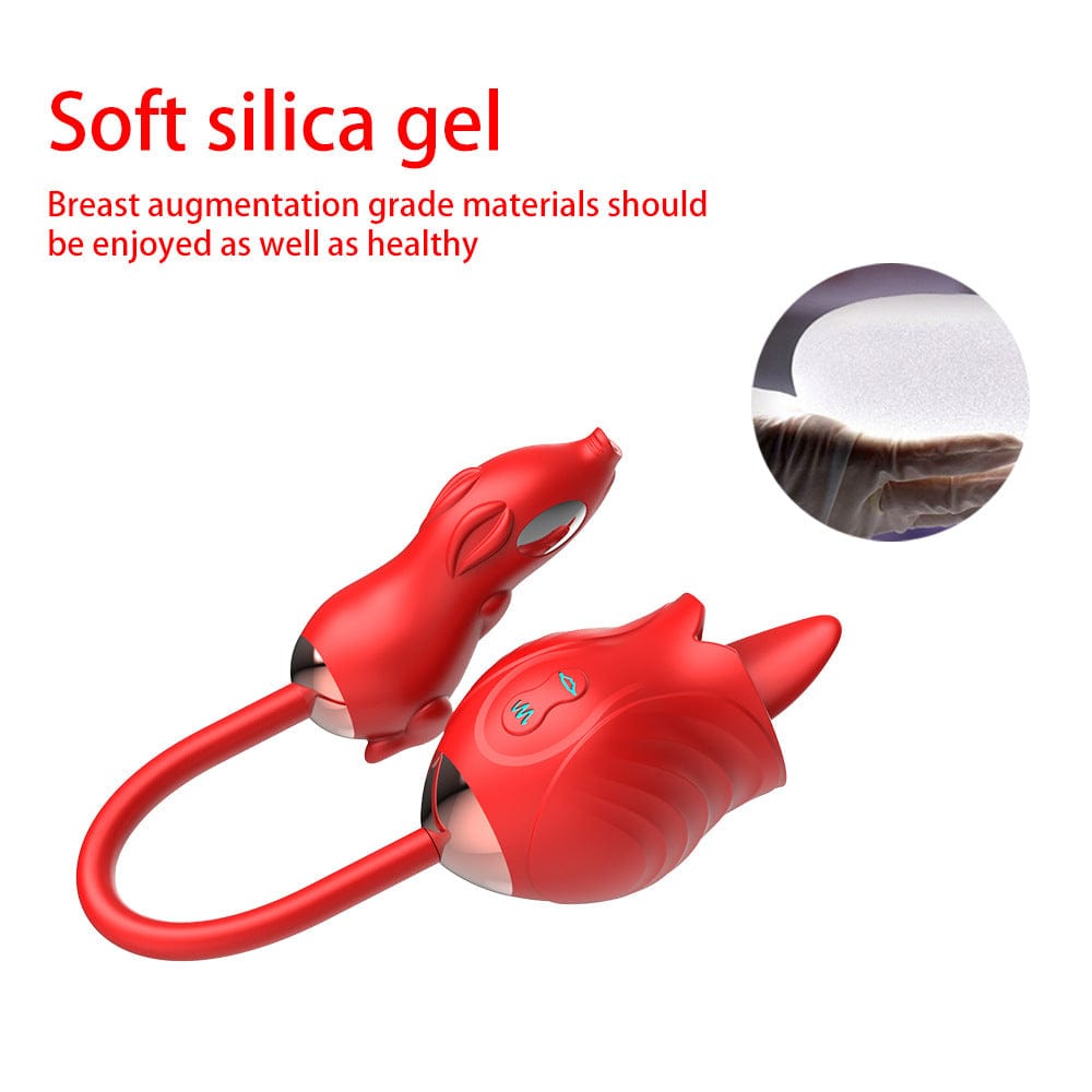 女性向け新商品 ローズダブルヘッド舌舐め振動ジャンプエッグ