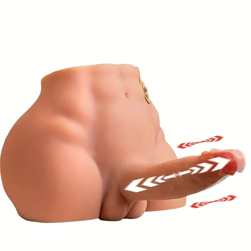 9.57Lb Realistic Male Torso Sex Doll with Thrusting Dildo