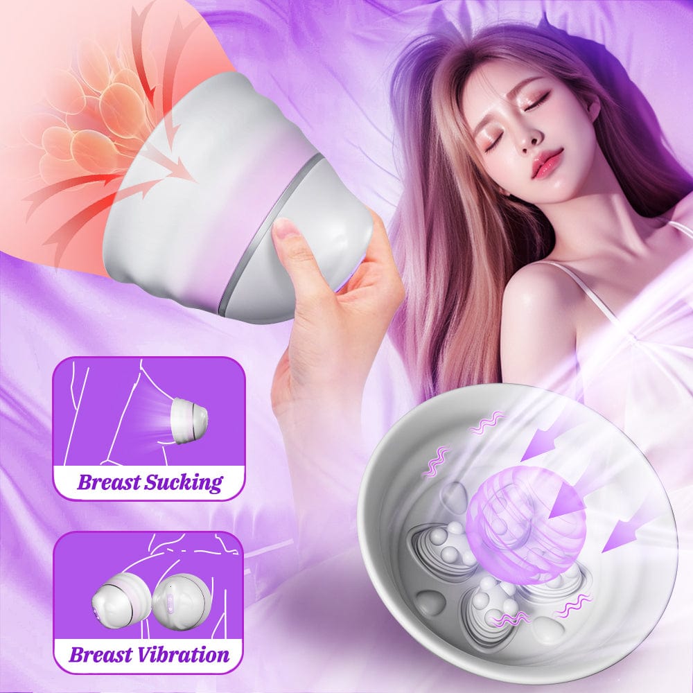 Angel 5 Vacuum Suction 10 Vibration Breast Massagers With Remote (A Pair)